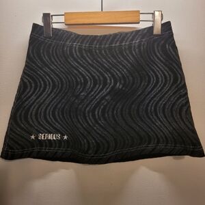 Serious Vintage Rockstar Black Velvet Mini Skirt - M